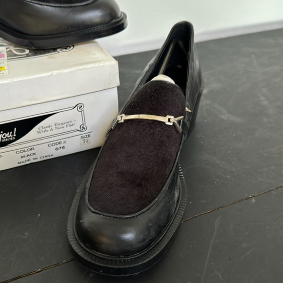 Bijou Black Loafers w/Silver Tone Hardware - Picture 2 of 10